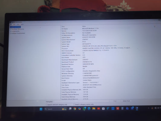 Lenovo ideapad FLEX 5-1570
Intel(R) Core(TM) i5-8250U (8GB/256GB SSD)